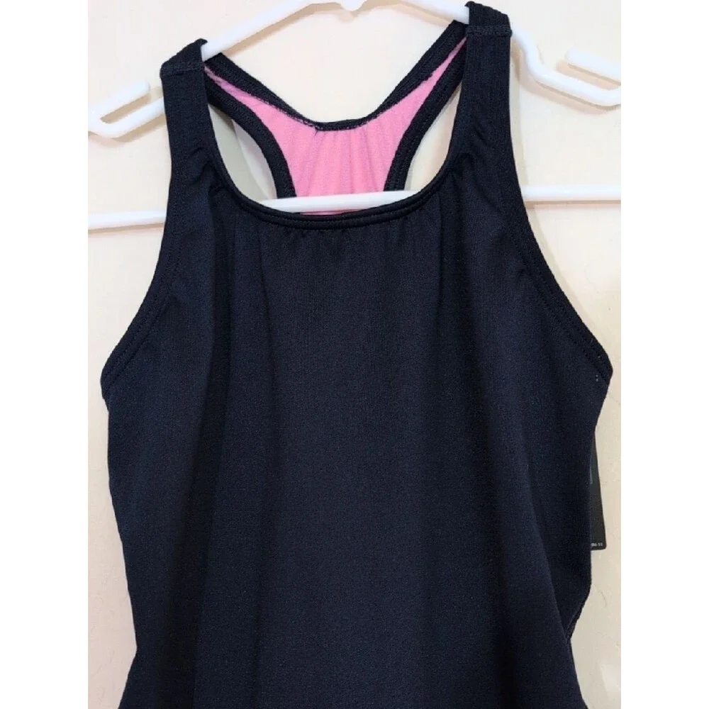 NWT TYR Durafast Lite Ella Maxfit Girl One Piece Swimsuit Navy Blue Racerback -L